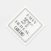 HAPPY 31ST誕生日、アールデコスタイル、名前をカスタムする スタンダードランチョンナプキン (角)