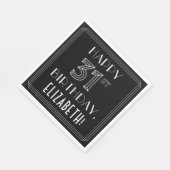 HAPPY 31ST誕生日、アールデコスタイル、名前をカスタムする スタンダードランチョンナプキン (角)