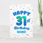 Happy 31st Birthday Card with Custom Name カード (正面)