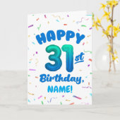 Happy 31st Birthday Card with Custom Name カード (黄色い花)