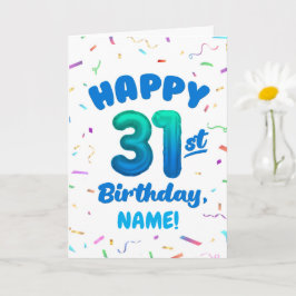 Happy 31st Birthday Card with Custom Name カード