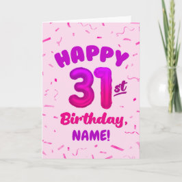 Happy 31st Birthday Card with Custom Name カード