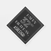 HAPPY 32番目の誕生日;アールデコスタイル;名前をカスタムする スタンダードランチョンナプキン (角)