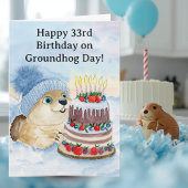  Happy 33rd Groundhog Day Birthday  カード