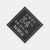 HAPPY 34th誕生日;アールデコスタイル;名前をカスタムする スタンダードランチョンナプキン (角)