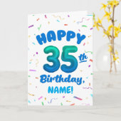 Happy 35th Birthday Card with Custom Name カード (黄色い花)