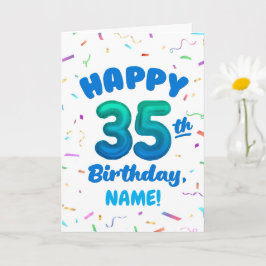 Happy 35th Birthday Card with Custom Name カード