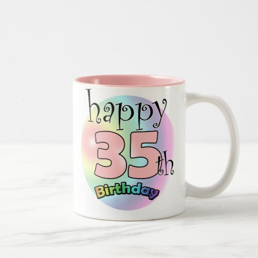 Happy 35th Birthday (roze) ツートーンマグカップ (右)