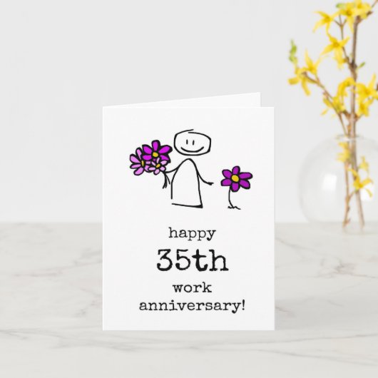 Happy 35th Work Anniversary Card カード (黄色い花)