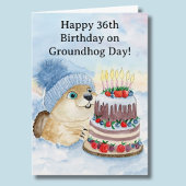 Happy 36th Groundhog Day Birthday カード