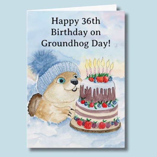  Happy 36th Groundhog Day Birthday  カード