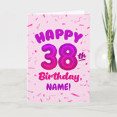 Happy 38th Birthday Card with Custom Name カード (正面)