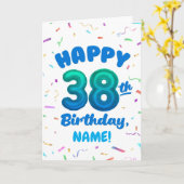 Happy 38th Birthday Card with Custom Name カード (黄色い花)