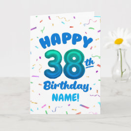 Happy 38th Birthday Card with Custom Name カード