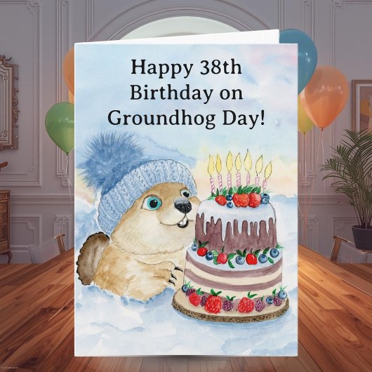  Happy 38th Groundhog Day Birthday  カード