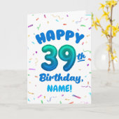 Happy 39th Birthday Card with Custom Name カード (黄色い花)
