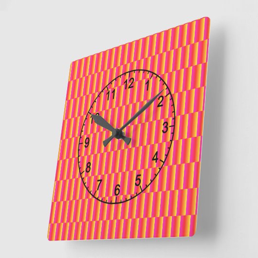 HAppy 3d Rainbow Tiles Pattern スクエア壁時計 (傾斜)