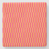 Happy 3D Rainbow Tiles Pattern ストーンコースター (正面)