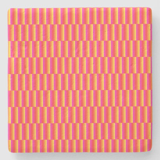 Happy 3D Rainbow Tiles Pattern ストーンコースター (正面)