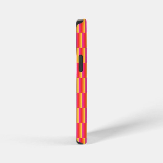 Happy 3D Rainbow Tiles Pattern iPhoneケース (右側面)