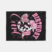 Happy 3rd Birthday Girl Outfit Rodeo Western Cowgi フリースブランケット (正面(横))