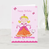 Happy 3rd Birthday Princess カード (正面)