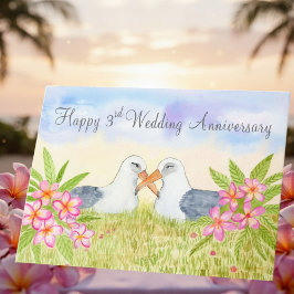 Happy 3rd Wedding Anniversary Laysan Albatross カード