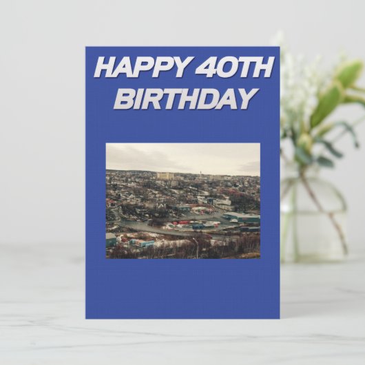 Happy 40の誕生日 カード (スタンド正面)