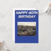 Happy 40の誕生日 カード (正面/裏面インサイチュ)