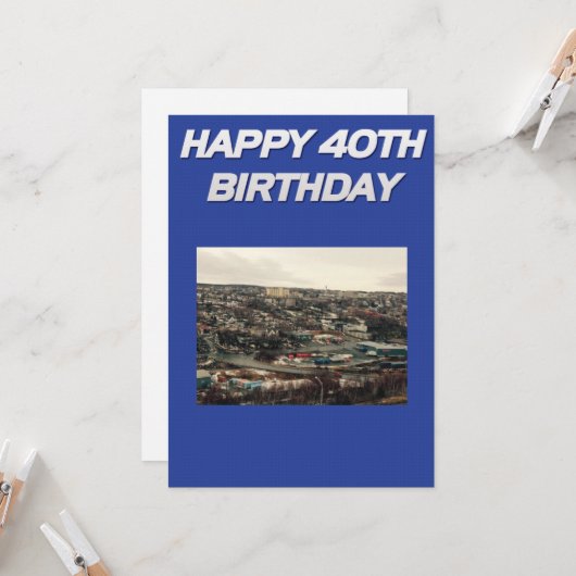 Happy 40の誕生日 カード (正面/裏面インサイチュ)