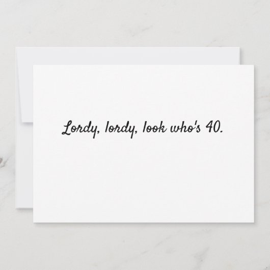 Happy 40の誕生日 カード (裏面)