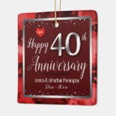 Happy 40th 結婚 Anniversary Photo セラミックオーナメント (左)