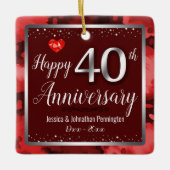 Happy 40th 結婚 Anniversary Photo セラミックオーナメント (正面)