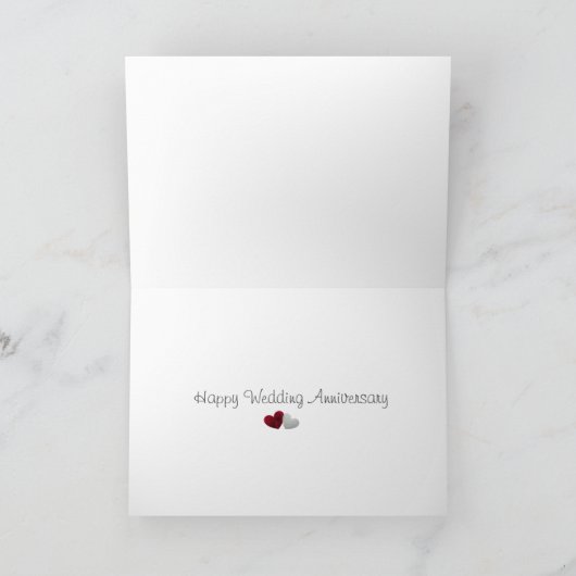 Happy 40th 結婚 Anniversary Rubyバラハート カード (内部)