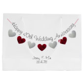 Happy 40th 結婚anniversary rubyバラハート ラージペーパーバッグ (裏面)