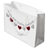 Happy 40th 結婚anniversary rubyバラハート ラージペーパーバッグ (裏面アングル)