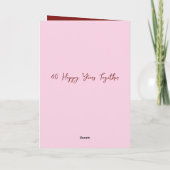 Happy 40th Anniversaryの名前を追加バーガンディーピンク カード (裏面)