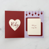 Happy 40th Anniversary名前burgundy purple追加 カード (内部)