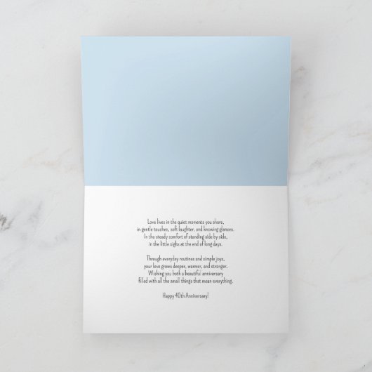 Happy 40th Anniversary Mom & Dad Puffins  カード (内部)