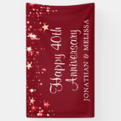 Happy 40th Anniversary Ruby Red Stars Names 横断幕 (縦)
