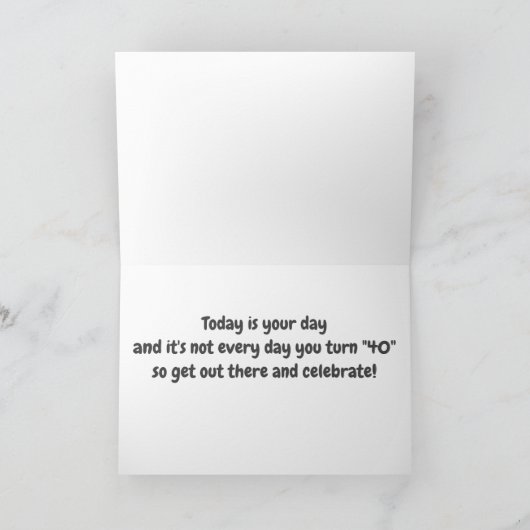 HAPPY **40th Birthday カード (内部)