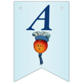 Happy 40th Birthday Apple エレガント Head Lady Blue バンティングフラッグ (第2の旗)