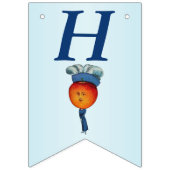 Happy 40th Birthday Apple エレガント Head Lady Blue バンティングフラッグ (第1の旗)