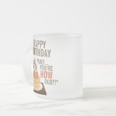 Happy 40th Birthday Funny Cat Humor Retro Joke フロストグラスマグカップ (正面左)