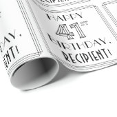 HAPPY 41st誕生日;アールデコスタイル;名前をカスタムする ラッピングペーパー (ロールコーナー)