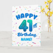 Happy 41st Birthday Card with Custom Name カード (黄色い花)