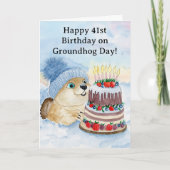  Happy 41st Groundhog Day Birthday  カード (正面)