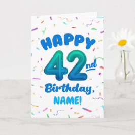 Happy 42nd Birthday Card with Custom Name カード
