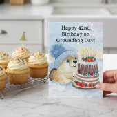  Happy 42nd Groundhog Day Birthday  カード