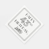 HAPPY 43rd誕生日、アールデコスタイル、名前をカスタムする スタンダードランチョンナプキン (角)